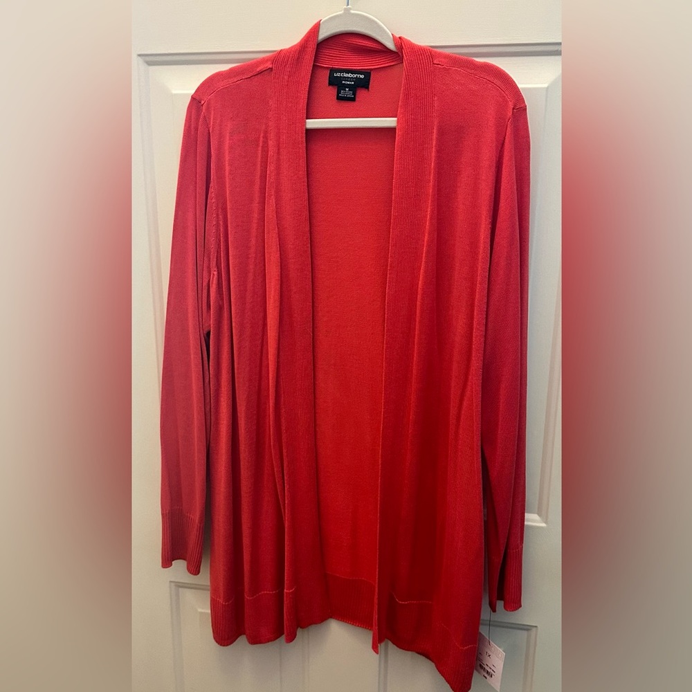Brand new Liz Claiborne Career Woman cardigan. Beautiful coral color.
